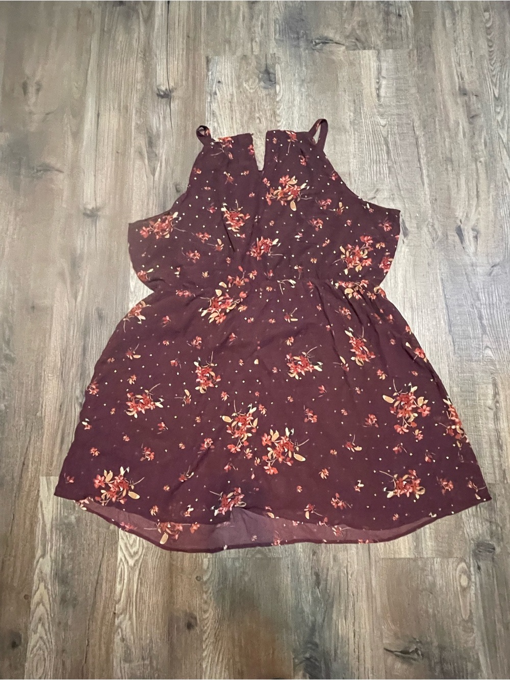 Maurices flora Burgundy Summer Dress
